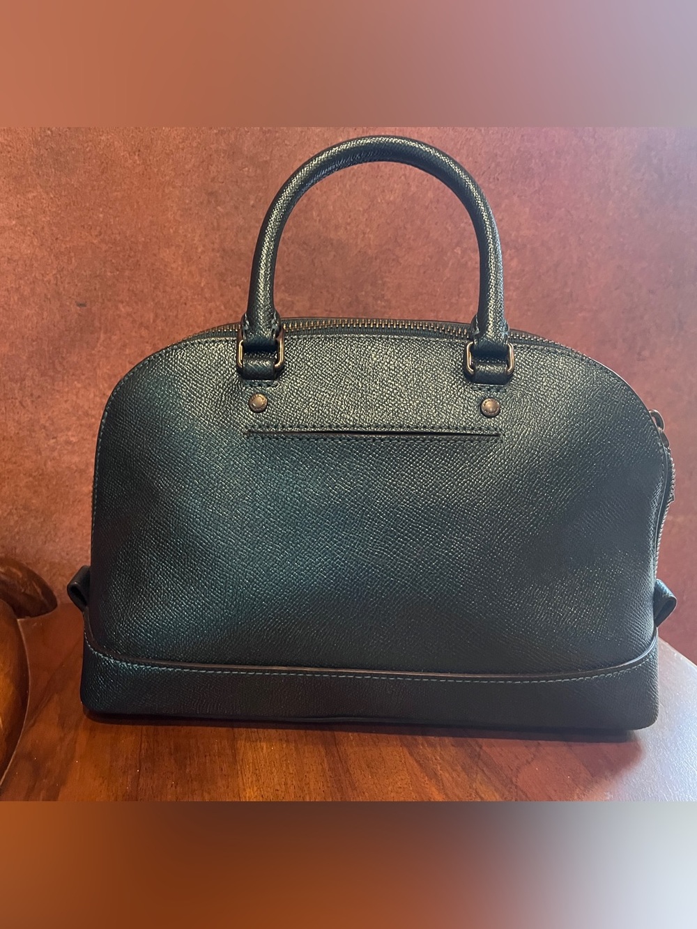 COACH Metallic Teal Sierra Satchel Bag and Matching Card Case - Picture 5 of 11